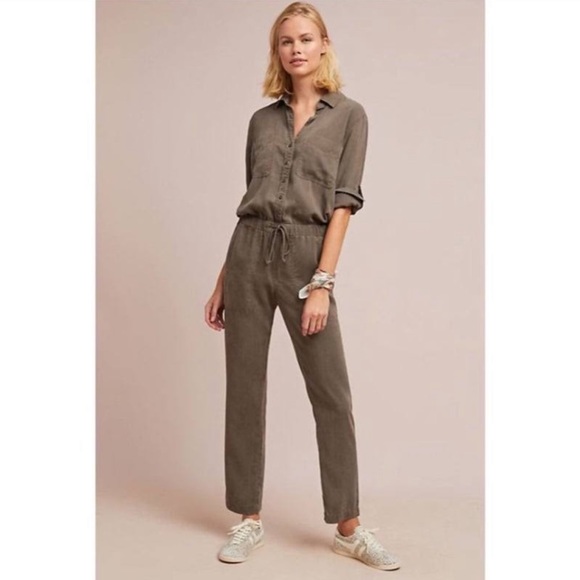cloth & stone Pants - Cloth and Stone Olive Green Jumpsuit